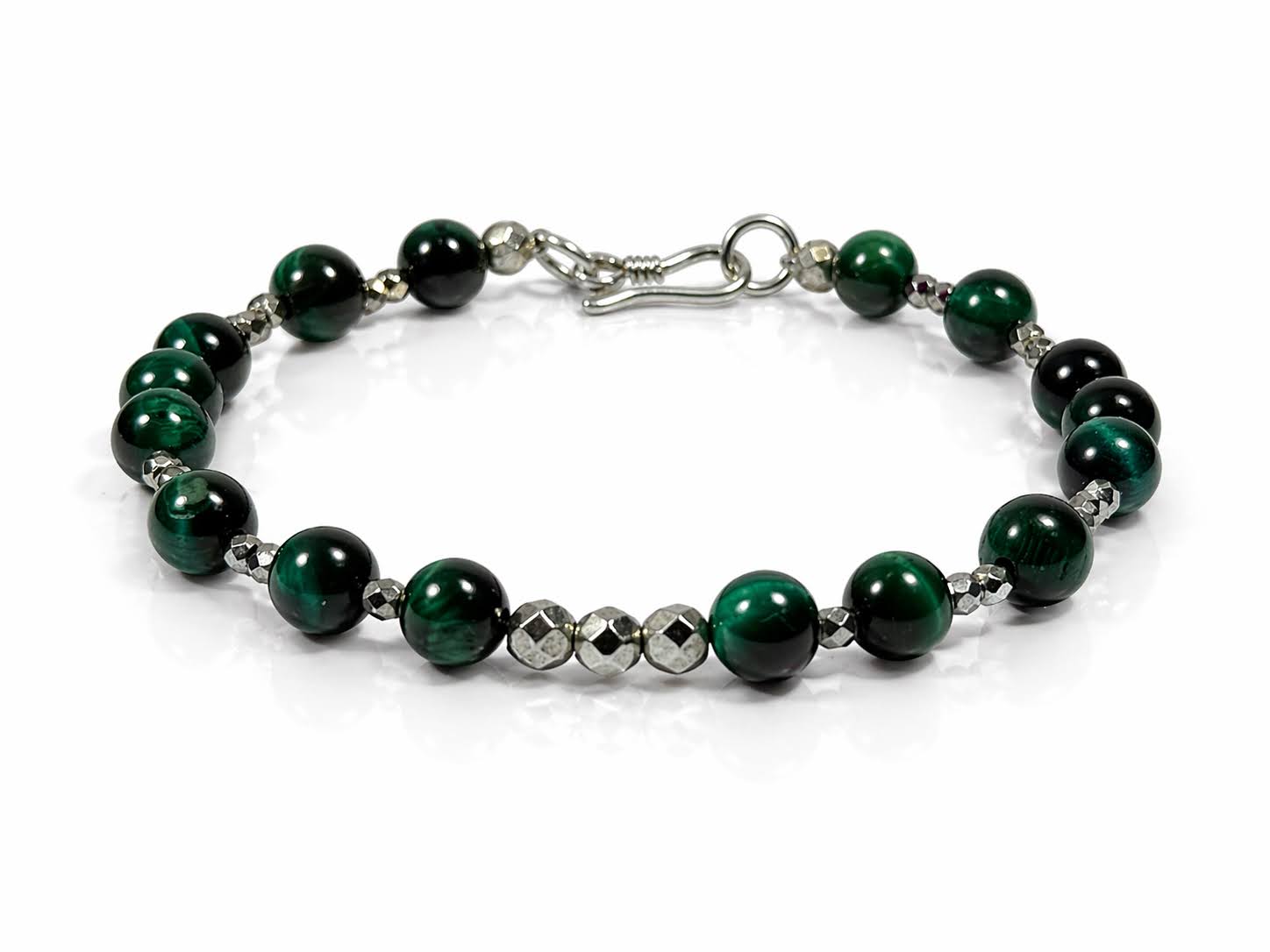 Gemora Malachite V - Malachite Bracelet with Sterling Silver 925