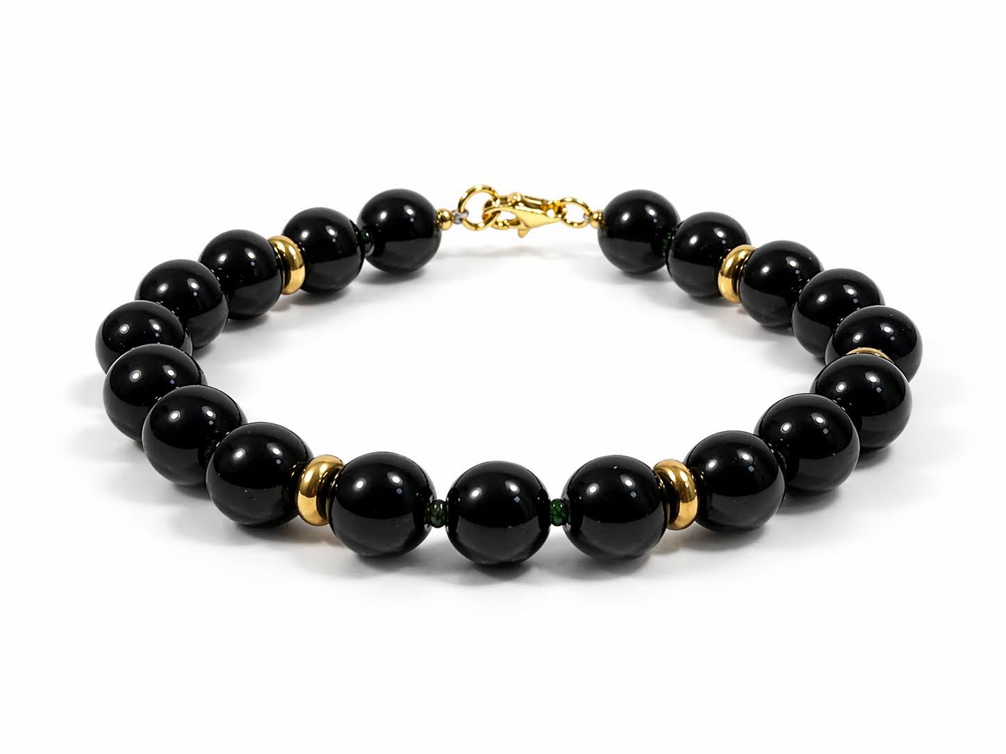 Gemora Onyx III – Onyx & Gold-Plated Sterling Silver 925 Bracelet