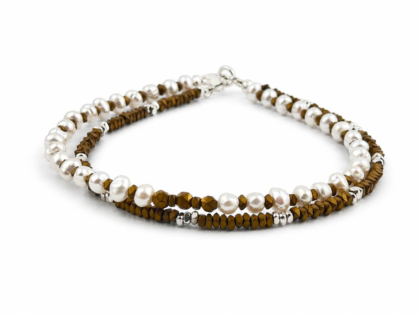 Gemora Luxury Pearl & Genuine Hematite in Sterling Silver 925