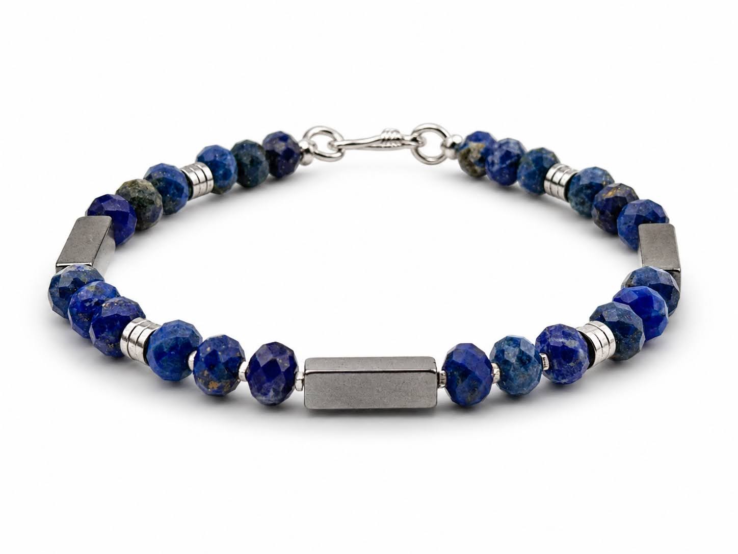 Gemora Luxury Lapis Lazuli, Hematite & Sterling Silver 925