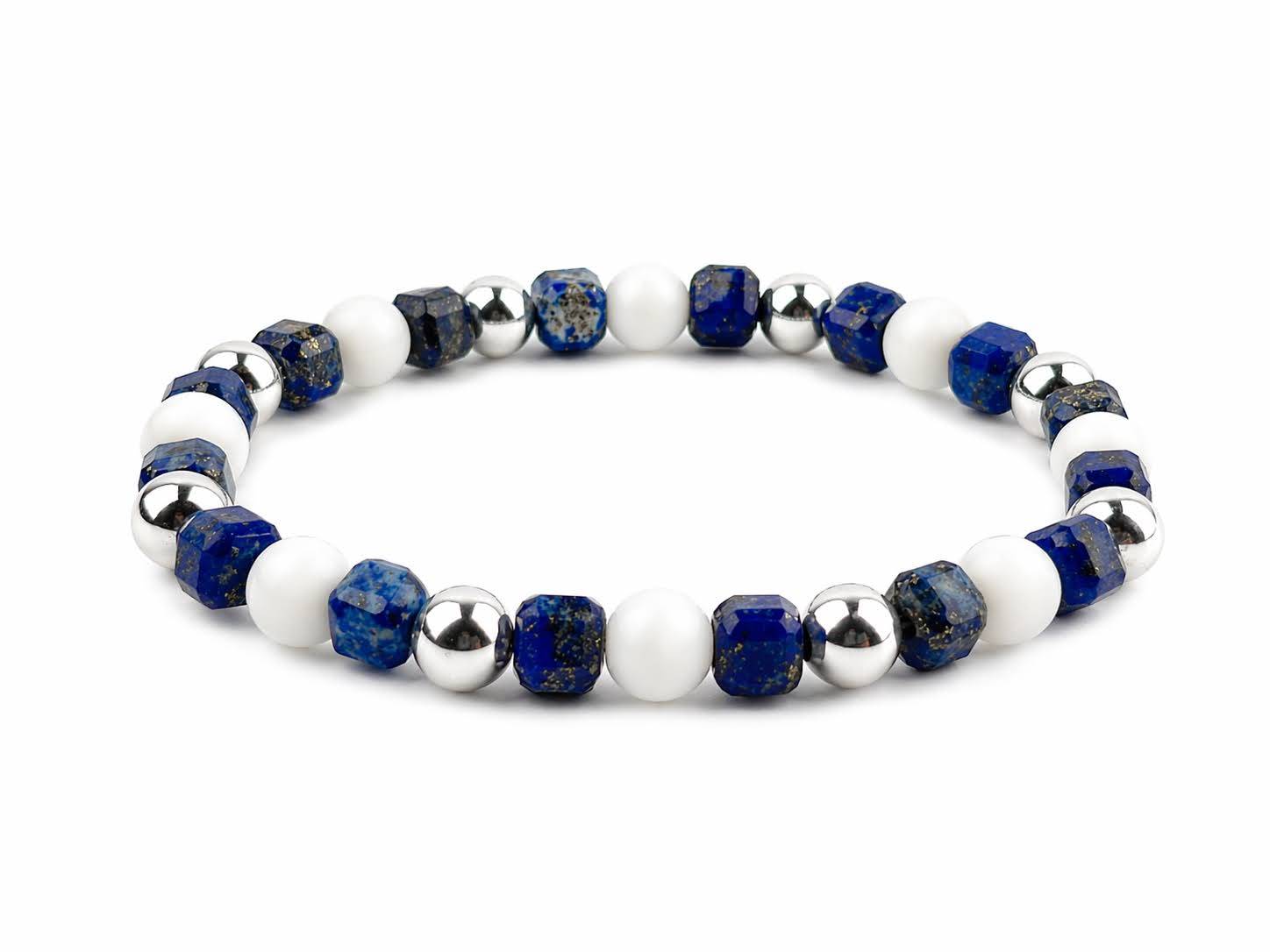 Gemora Classic IV Lapis & Jade Bracelet with 925 Silver