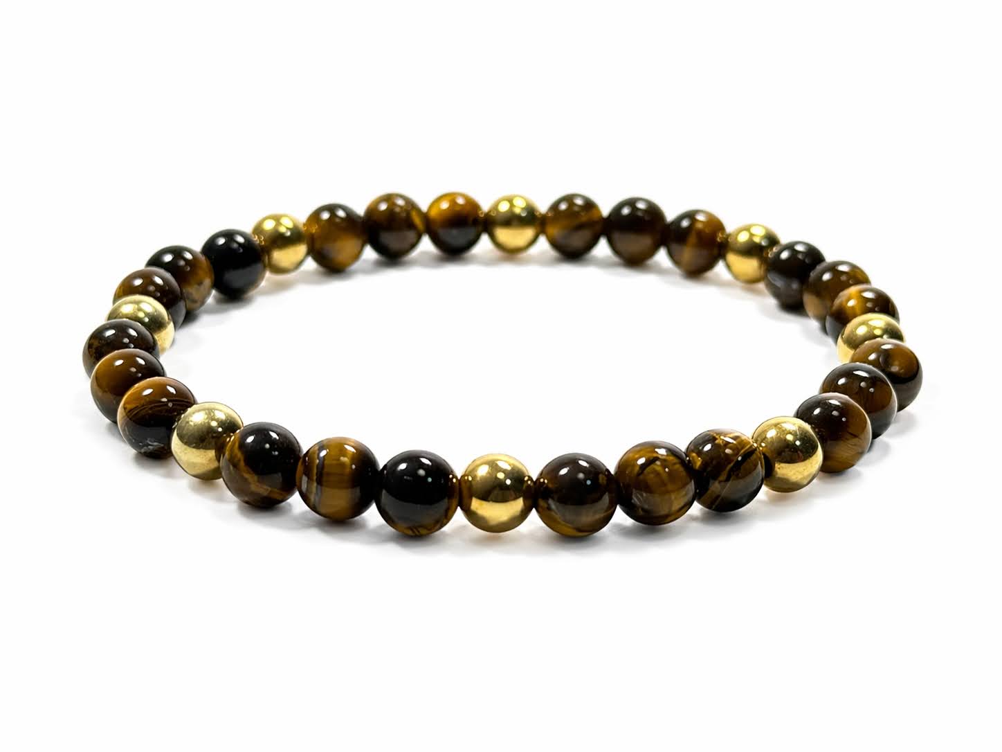 Gemora Classics VI – Tiger Eye & Gold-Plated Sterling Silver 925 Bracelet