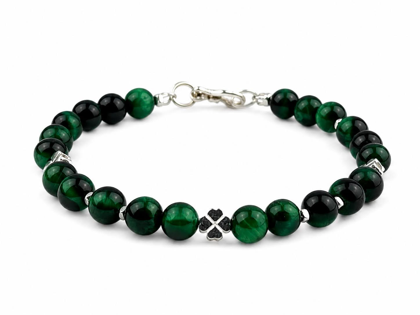 Gemora Malachite III - Malachite Bracelet with Sterling Silver 925
