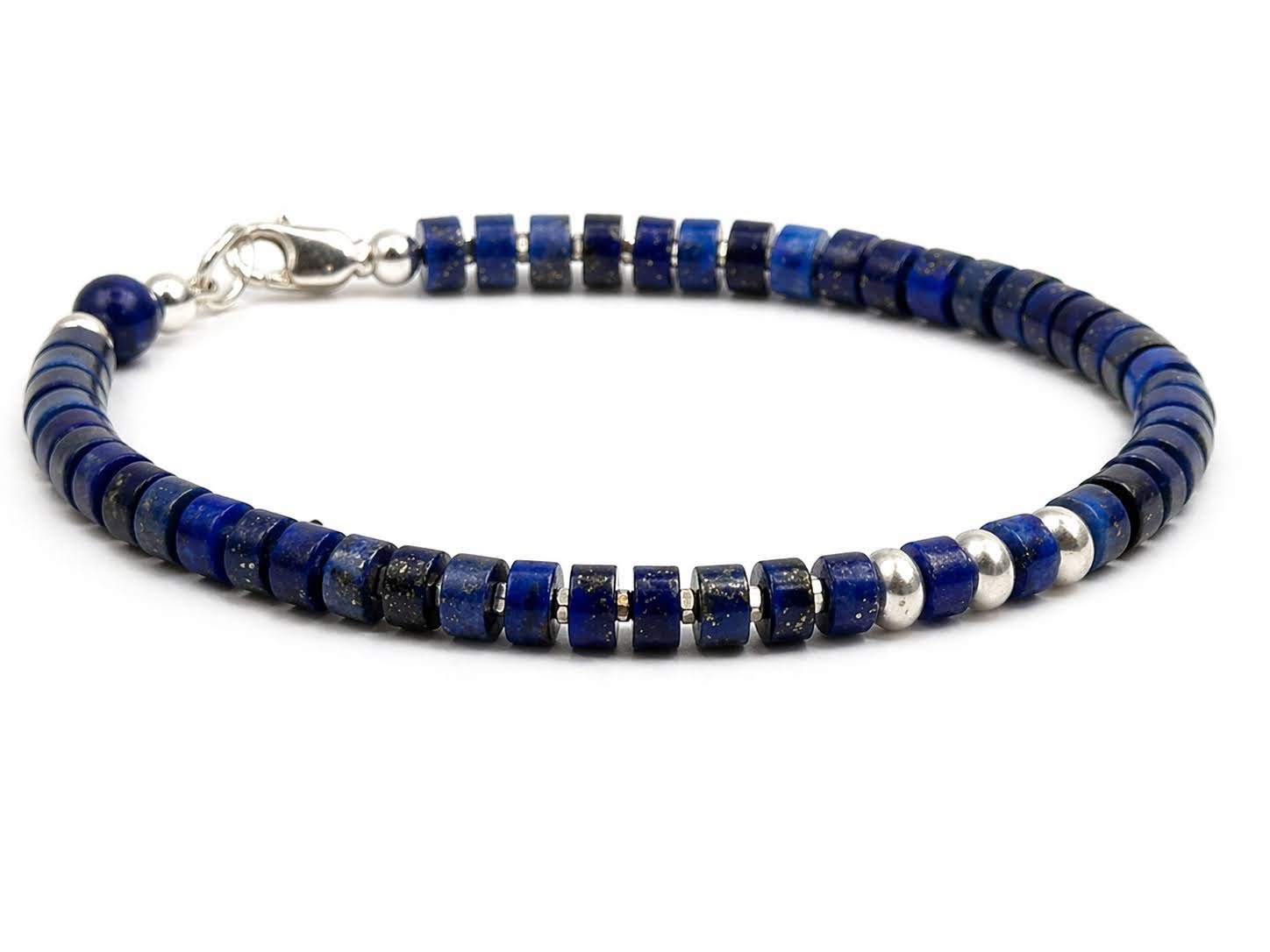 Gemora Heishi bracelet in lapis lazuli and 925 sterling silver