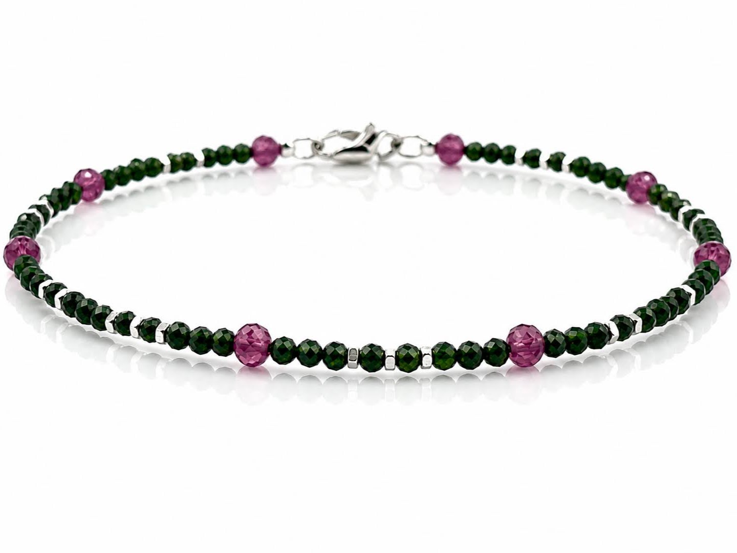 Gemora Fazeta I – Garnet and Green Feldspar in Sterling Silver 925